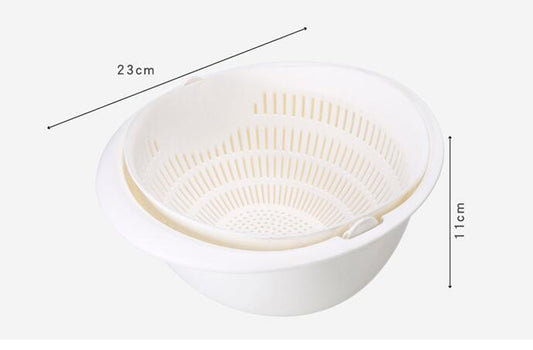 Double-Dish Sink Drain Basket Kitchen Panning