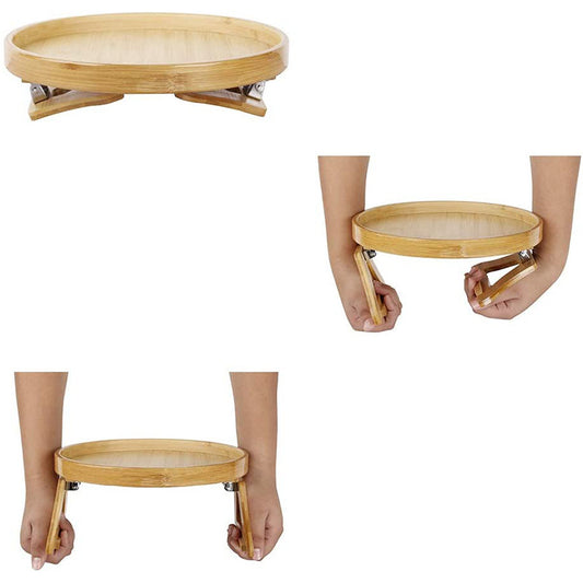 Round Storage Bamboo Tray Sofa With Legs