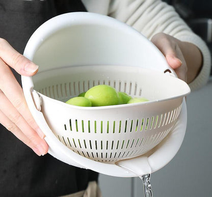 Double-Dish Sink Drain Basket Kitchen Panning