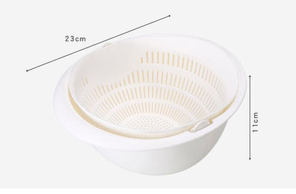 Double-Dish Sink Drain Basket Kitchen Panning