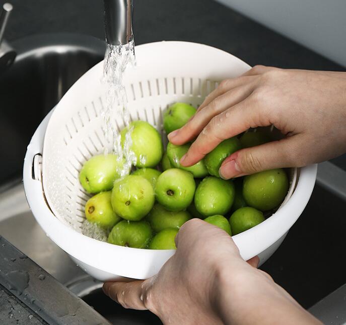 Double-Dish Sink Drain Basket Kitchen Panning