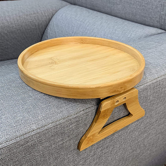 Round Storage Bamboo Tray Sofa With Legs