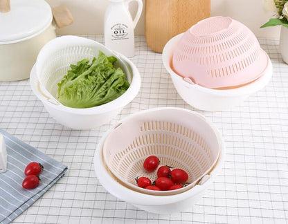 Double-Dish Sink Drain Basket Kitchen Panning
