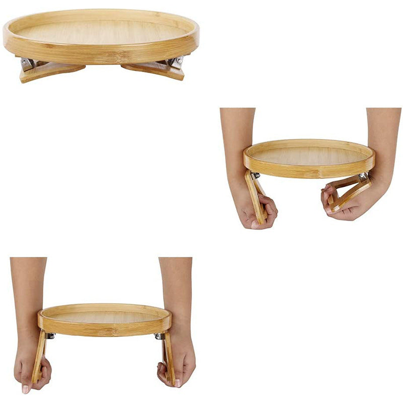 Round Storage Bamboo Tray Sofa With Legs